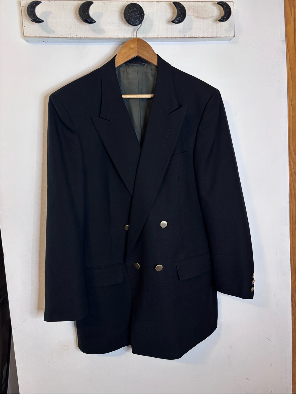 Christian Dior Double Breasted Black Blazer with Gold Buttons